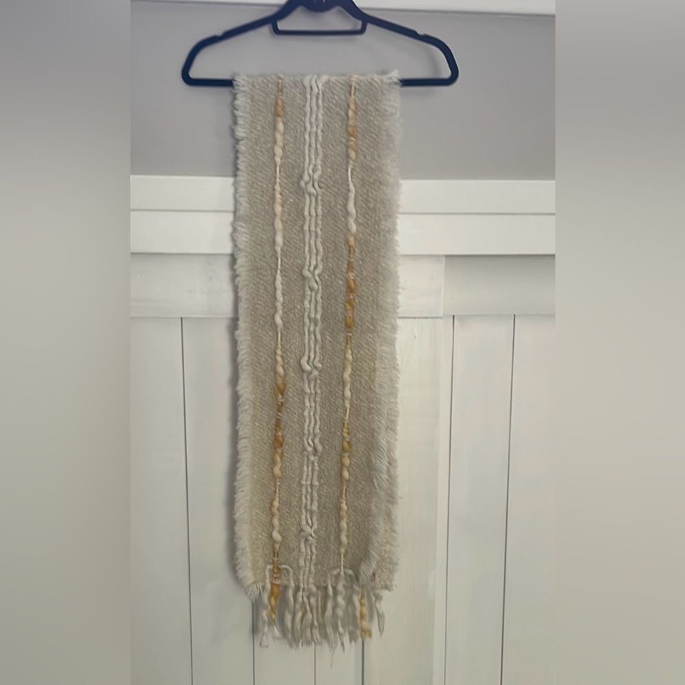 Vismaya by Anthropologie Elegant Beige and Cream Scarf